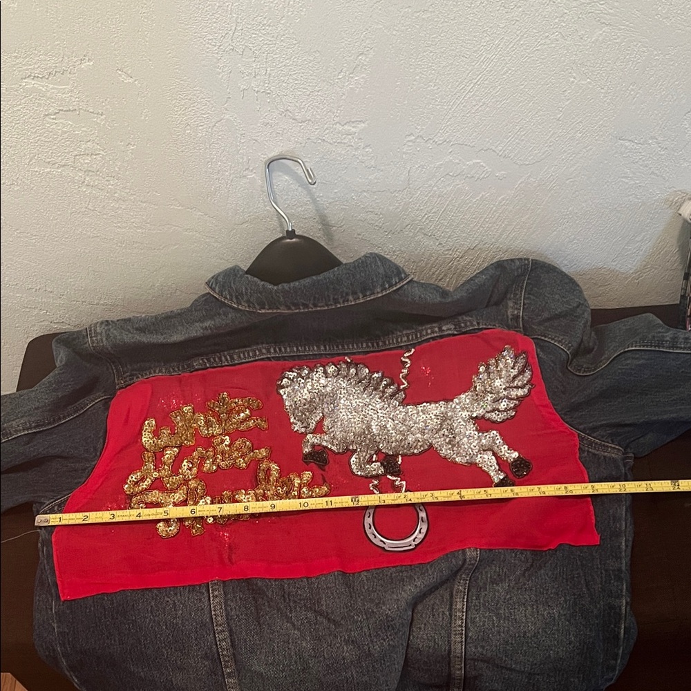 # 0492- Men Arizona Blue Jean Company Jacket. Julie Lee handcrafted Art . WHT - Picture 6 of 11